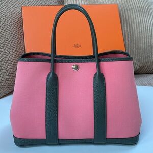 Hermes pink garden party handbag